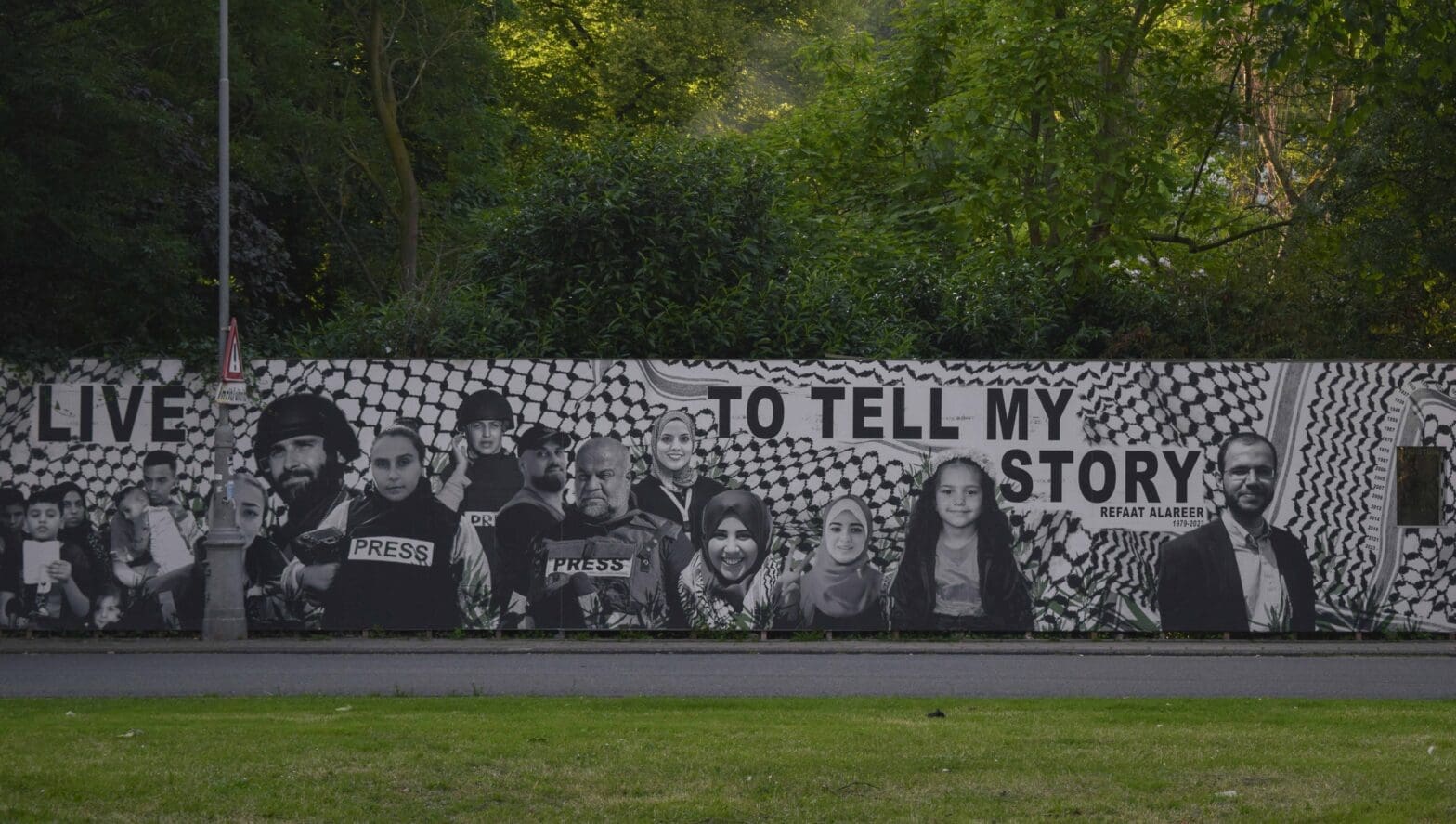 View of Palestine Solidarity Action mural set up in Amsterdam, Netherlands, on June 28, 2024.